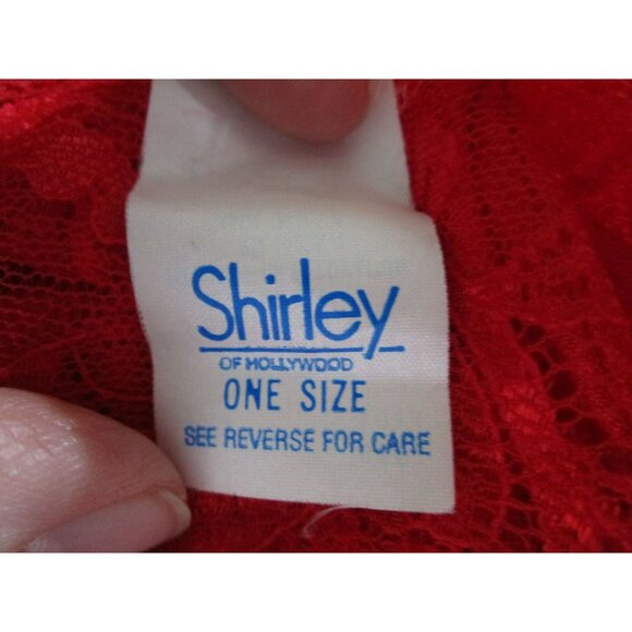 Shirley of Hollywood Red Lace Short Robe Ladies Small Vintage EUC USA Made - Picture 3 of 12